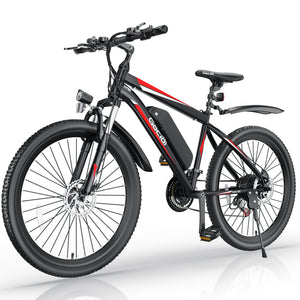 Gocio 500W Electric Bike 26" Electric Bicycle for Adults Max 19.8mph Cruise Control System Ebike, Mountain Bike with Removable 48V 375Wh Lithium-Ion Battery, 21 Speed E Bicycle for Man Woman UL2849 - GOCIO