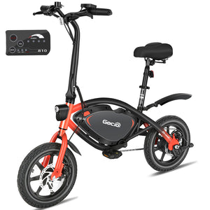 Gocio 14" Foldable Electric Bike, 375Wh 48V Electric Bicycles for Adults Women Teens, Peak 500W City Commuter Cruiser Ebikes, LED Display, E bike One-Piece Tire with 5 Riding Modes UL2849 - GOCIO
