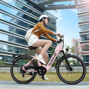 Gocio 26" x 2.1" Electric Bike for Adults, 500W Commuter Ebike, 48V 720wh Built-in Battery, 5 Riding Modes, Max 60 Miles, LCD, Lockable Front Suspension Step Thru E Bikes UL 2849 - GOCIO