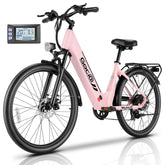 Gocio 26" x 2.1" Electric Bike for Adults, 500W Commuter Ebike, 48V 720wh Built-in Battery, 5 Riding Modes, Max 60 Miles, LCD, Lockable Front Suspension Step Thru E Bikes UL 2849 - GOCIO