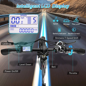 Gocio 500W Electric Bike, 20" * 3.0" Fat Tire Electric Bicycle, City Cruiser Ebike with 48V 10.4Ah Removable Battery UL 2849, Max 19.8mph Electric Folding Bike for Adults Shimano 7 Speed Black - GOCIO