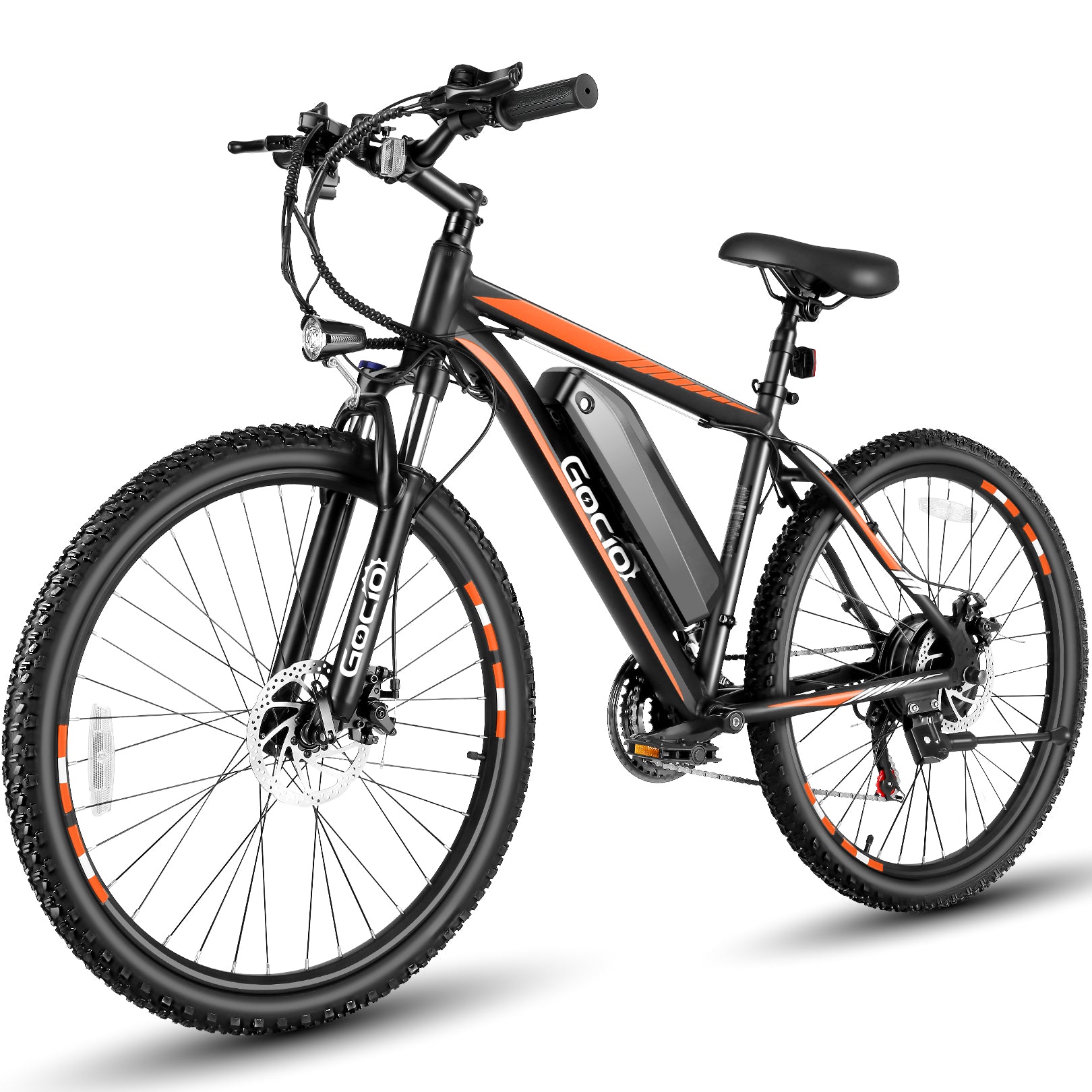 Gocio 26" x 2.1" Electric Bike 500W Electric Bike for Adults, Max 19.8mph Electric Mountain Bicycle, 48V 375Wh Battery Commuter Ebike, Lockable Suspension Fork, Shimano 21 Speed, UL 2849 Certified - GOCIO