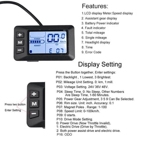Gocio Electric Bike LCD Display Meter - GOCIO
