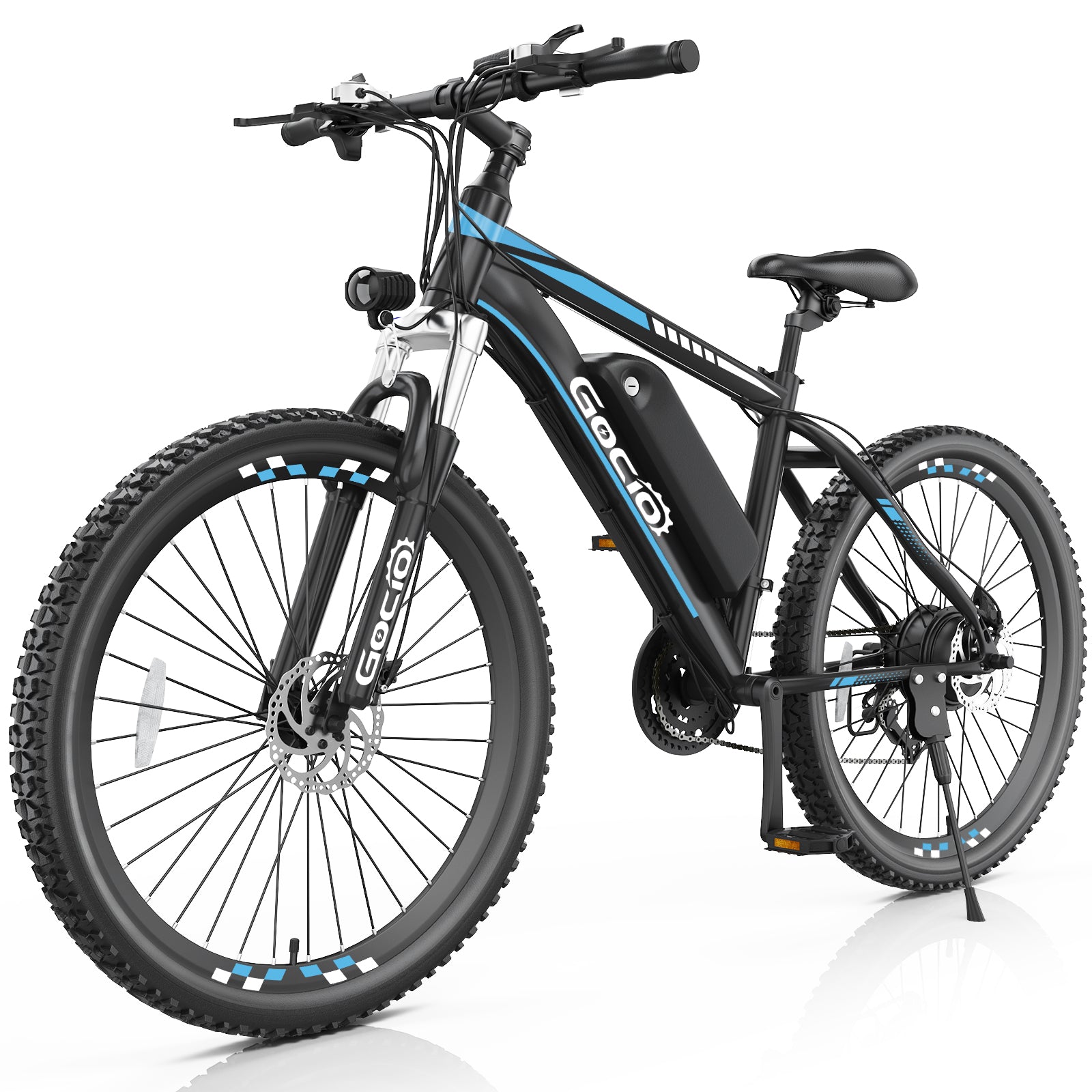 Gocio 500W 26" Electric Bike, 2.1" Electric Mountain Bike for Adults, 499Wh 48V 10.4Ah Battery 19.8MPH 3H Fast Charge Ebike, LCD Display, Lockable Suspension Fork, Shimano 21 Speed UL2849