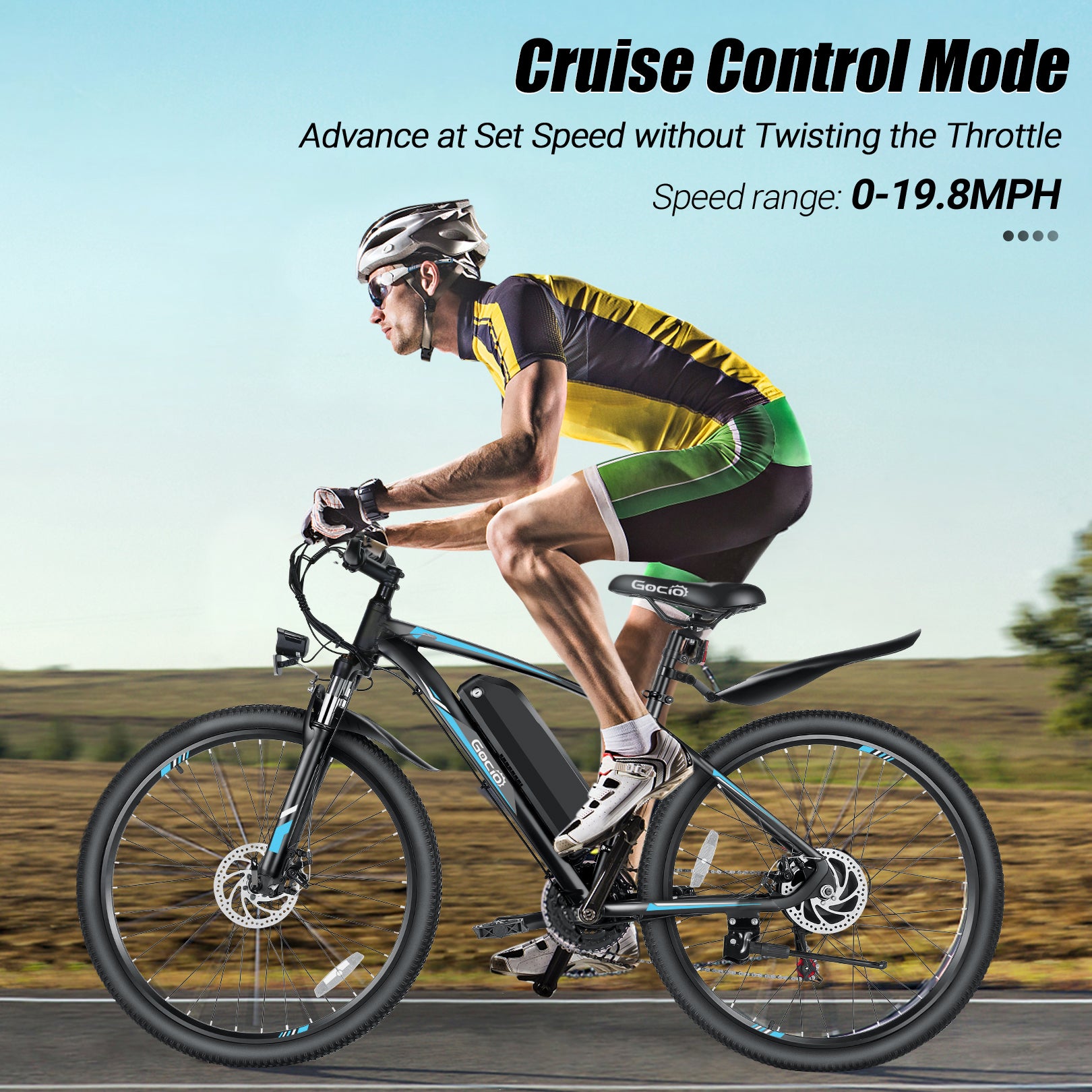 Gocio 500W 27.5" Electric Bike, Max 19.8mph Electric Mountain Bike 48V 10.4Ah Removable Battery Commuter Ebike for Adults, LCD Display Electric Bicycles, Shimano 21 Speed UL2849 Certified - GOCIO