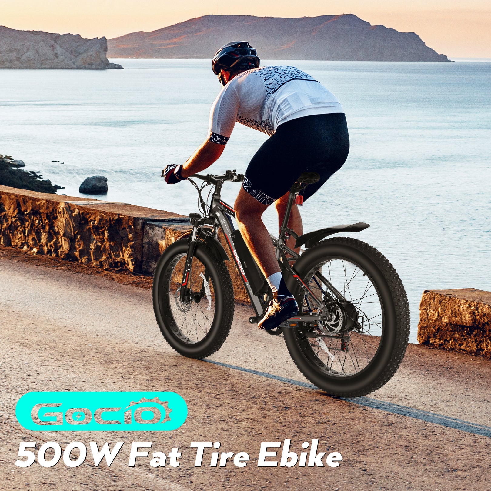 Gocio 26" 4.0 Fat Tire Electric Bike for Adults, 500W Adults E Bike, 48V 13Ah Battery, Max 22Mph Electric Mountain Bike Beach Bicycle Snow Bike Ebike for Men, Professional 7-Speed UL2849