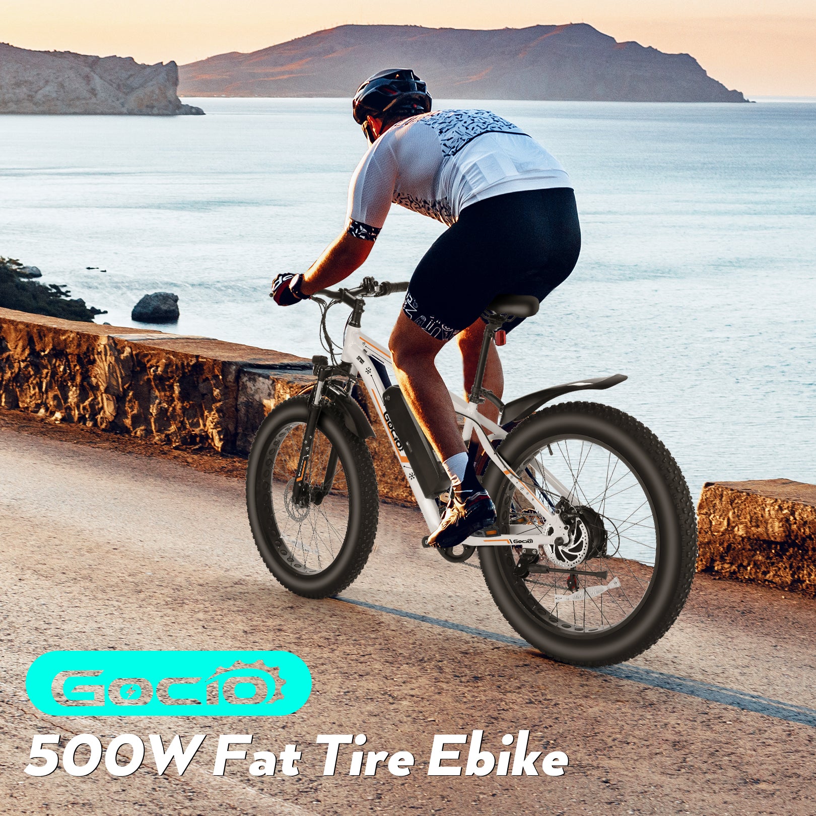 Gocio 26" 4.0 Fat Tire Electric Bike for Adults, 500W Adults E Bike, 48V 13Ah Battery, Max 22Mph Electric Mountain Bike Beach Bicycle Snow Bike Ebike for Men, Professional 7-Speed UL2849