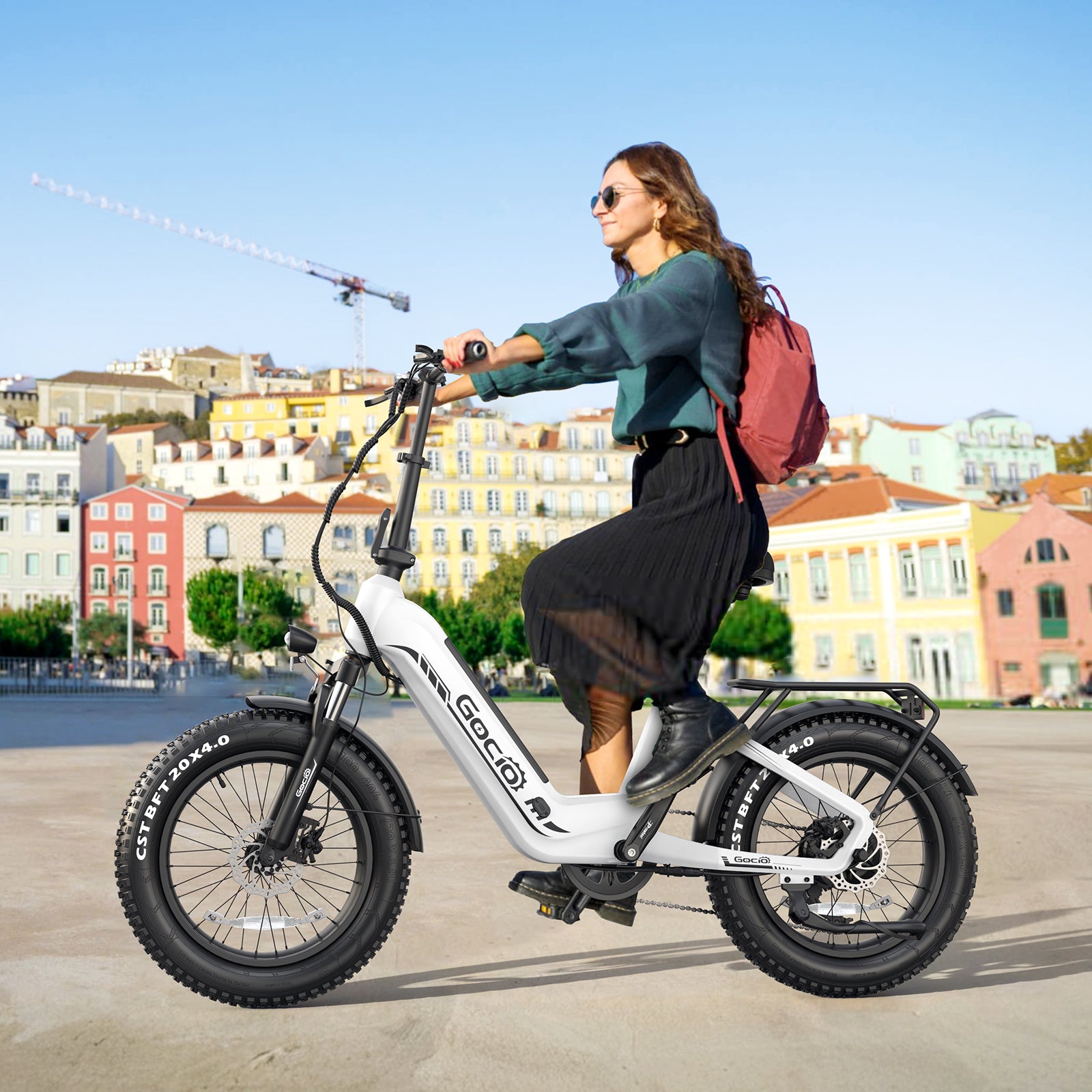 Gocio Electric Bike for Adults, Peak 1025W Mountain E Bike, 48V 13AH Removable Lithium-Ion Battery Ebikes, 20"x4.0" Fat Tire Electric Bicycles, 3A Fast Charge, up to 60 Miles Man Woman UL2849