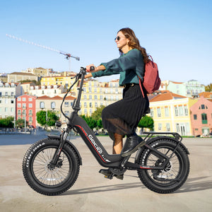 Gocio Electric Bike for Adults, Peak 1025W Mountain E Bike, 48V 13AH Removable Lithium-Ion Battery Ebikes, 20"x4.0" Fat Tire Electric Bicycles, 3A Fast Charge, up to 60 Miles Man Woman UL2849 - GOCIO