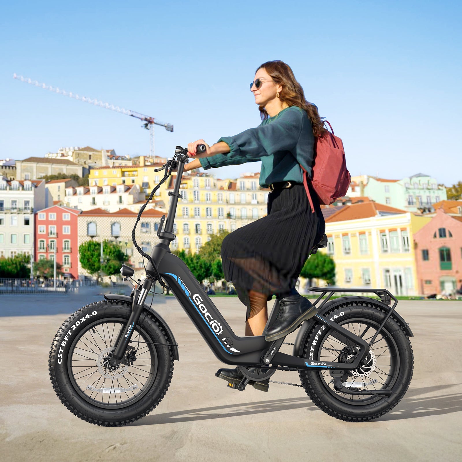 Gocio Electric Bike for Adults, Peak 1025W Mountain E Bike, 48V 13AH Removable Lithium-Ion Battery Ebikes, 20"x4.0" Fat Tire Electric Bicycles, 3A Fast Charge, up to 60 Miles Man Woman UL2849