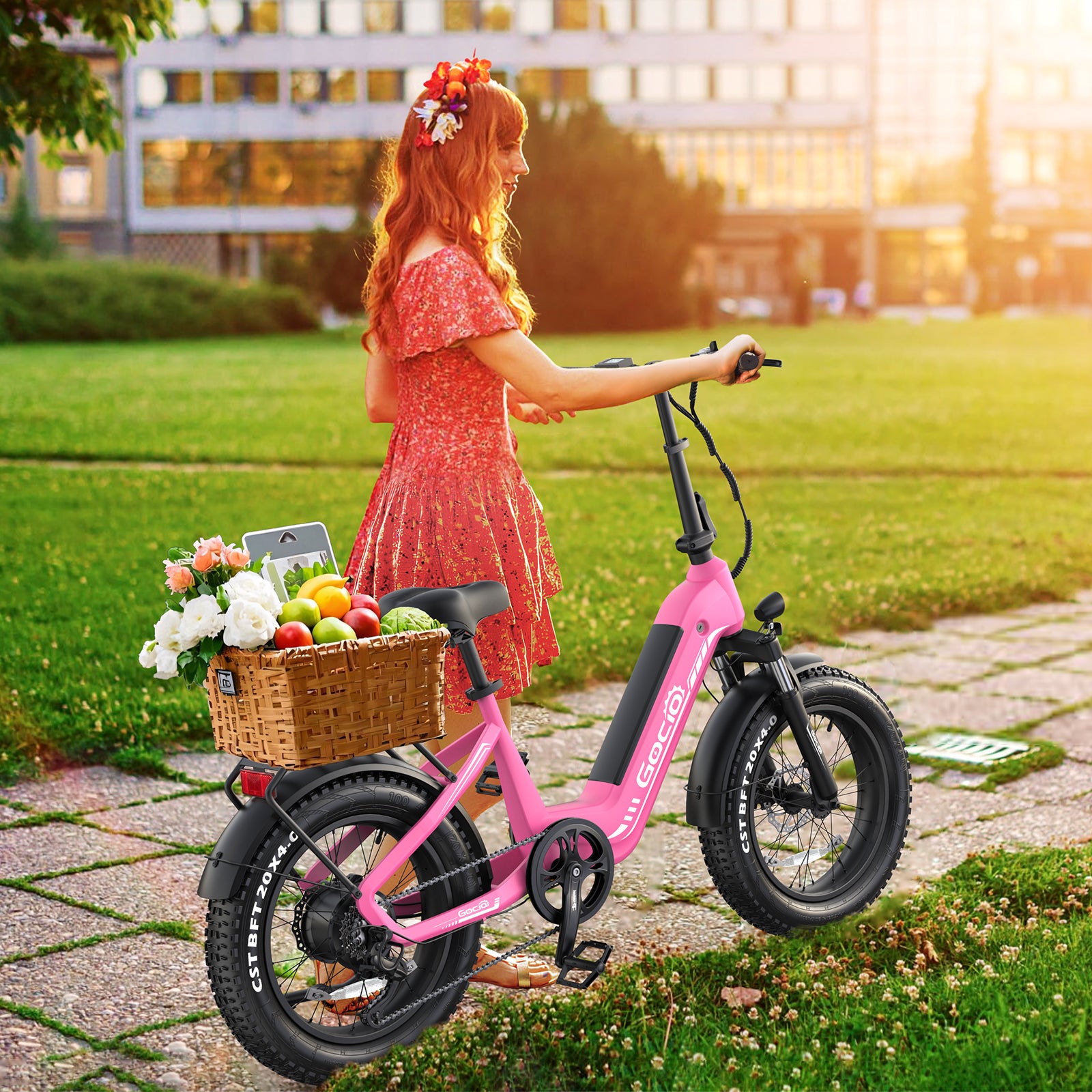 Gocio Electric Bike for Adults, Peak 1025W Mountain E Bike, 48V 13AH Removable Lithium-Ion Battery Ebikes, 20"x4.0" Fat Tire Electric Bicycles, 3A Fast Charge, up to 60 Miles Man Woman UL2849