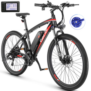 Gocio 27.5" Electric Bike, Peak 750W Electric Bike for Adults, 22mph Electric Mountain Bicycles, 48V 10.4Ah Battery Ebike UL 2849, Aluminum Alloy, Lockable Suspension Fork, Shimano 21 Speed - GOCIO