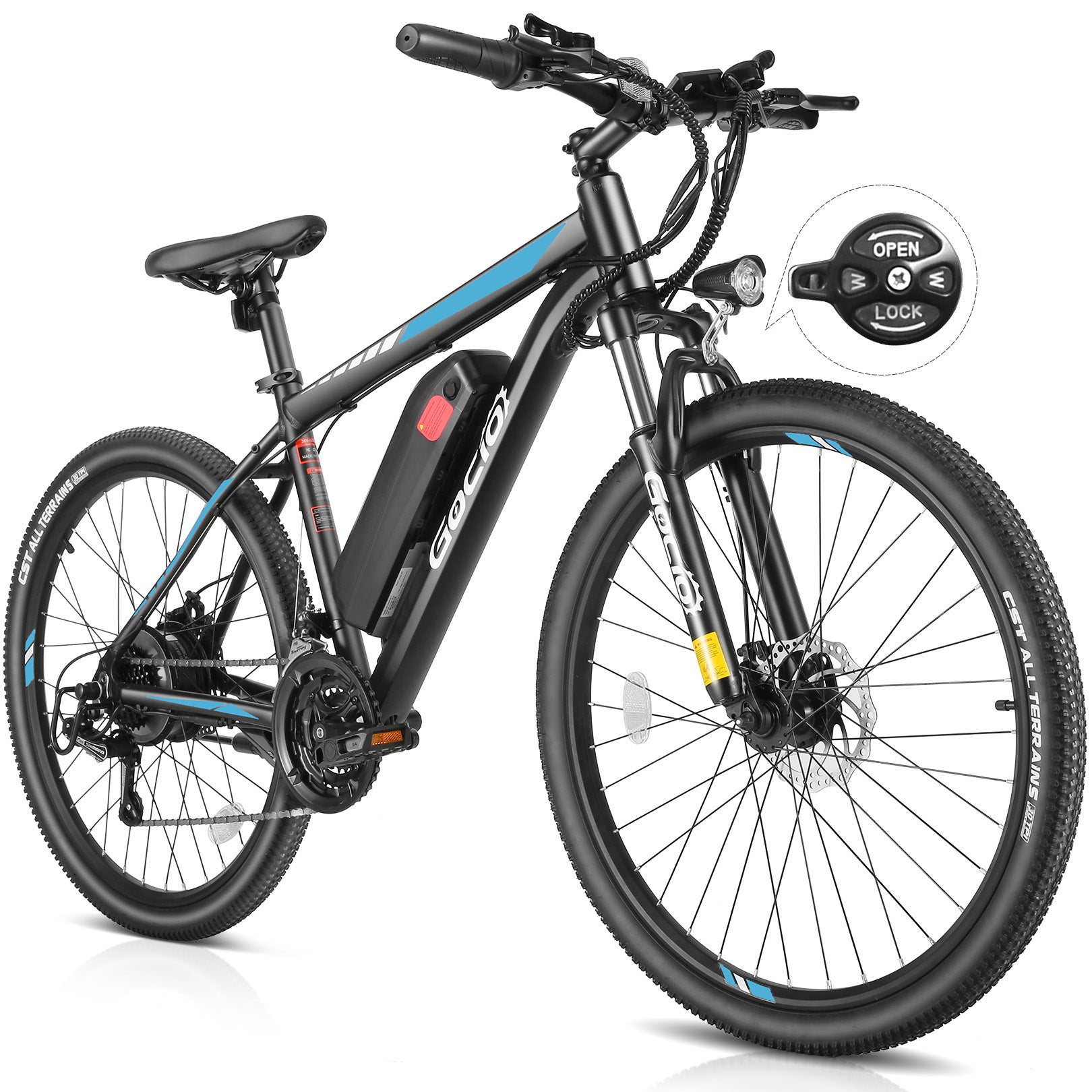 Gocio 27.5" Electric Bike, 500W Adult Electric Bicycle, 48V 10.4Ah Battery, 19.8MPH Electric Mountain Bike, Lockable Suspension Fork, LCD, Shimano 21-Speed Gears, E-Bikes for Off-Road, UL2849 - GOCIO