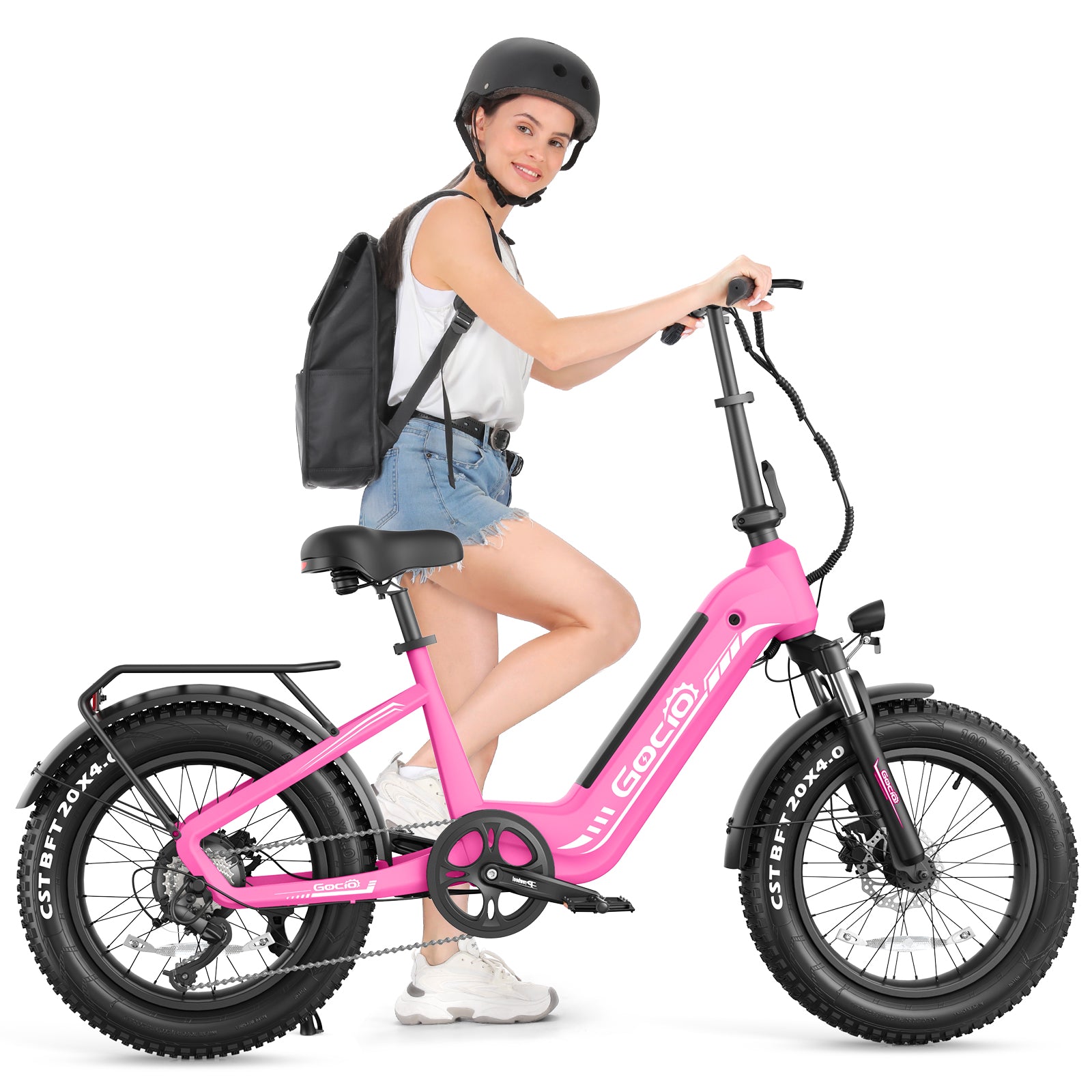 Gocio Electric Bike for Adults, Peak 1025W Mountain E Bike, 48V 13AH Removable Lithium-Ion Battery Ebikes, 20"x4.0" Fat Tire Electric Bicycles, 3A Fast Charge, up to 60 Miles Man Woman UL2849