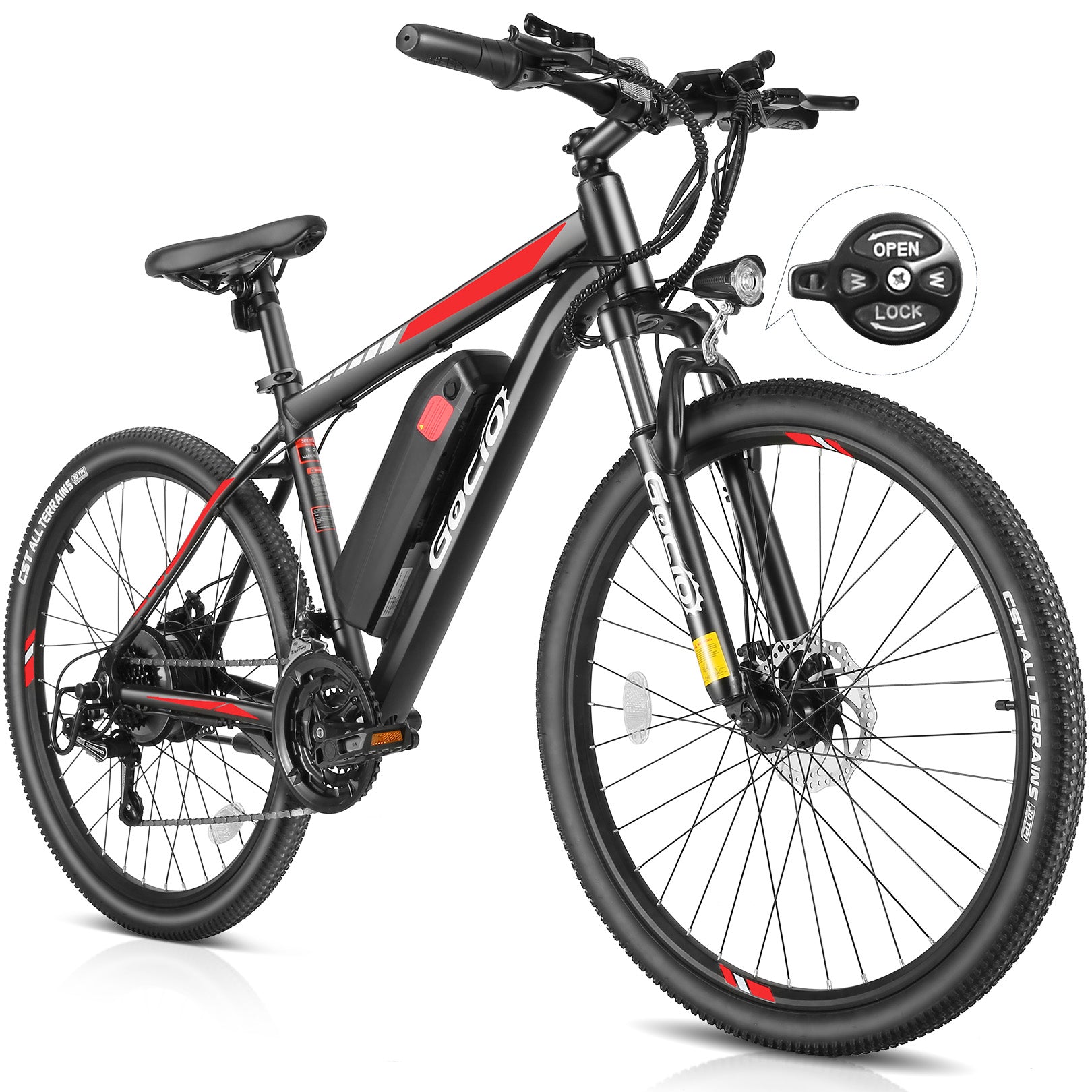 Gocio 27.5" Electric Bike, 500W Adult Electric Bicycle, 48V 10.4Ah Battery, 19.8MPH Electric Mountain Bike, Lockable Suspension Fork, LCD, Shimano 21-Speed Gears, E-Bikes for Off-Road, UL2849 - GOCIO