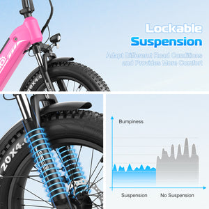 Gocio Electric Bike for Adults, Peak 1025W Mountain E Bike, 48V 13AH Removable Lithium-Ion Battery Ebikes, 20"x4.0" Fat Tire Electric Bicycles, 3A Fast Charge, up to 60 Miles Man Woman UL2849 - GOCIO