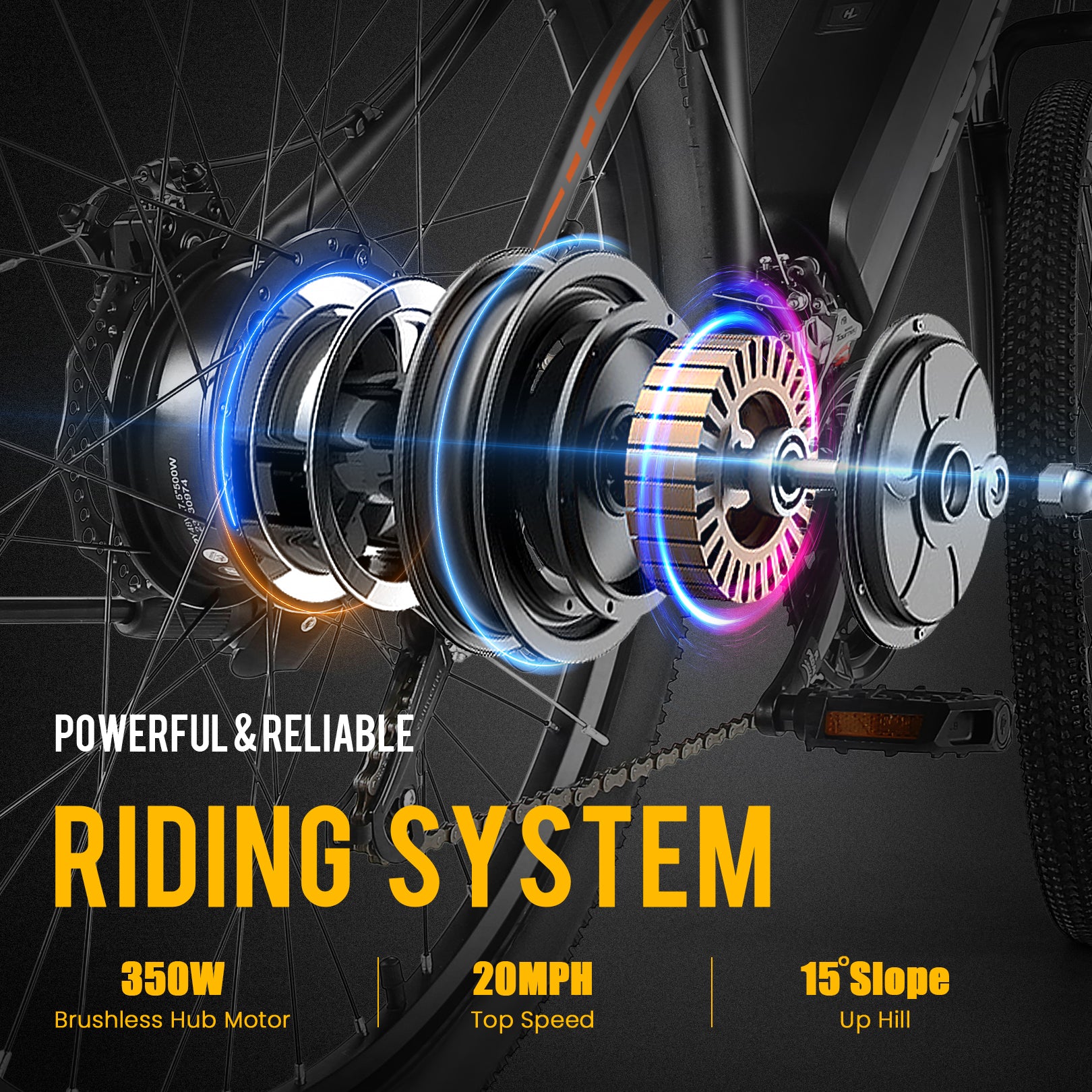 Gocio 26" Electric Bike, 350W Electric Bike for Adults 19.8MPH Electric Mountain Bike, LCD, Lockable Suspension Fork, 374.4Wh 36V Battery UL2849, 21-Speed Mountain E-Bikes Adult Electric Bicycle
