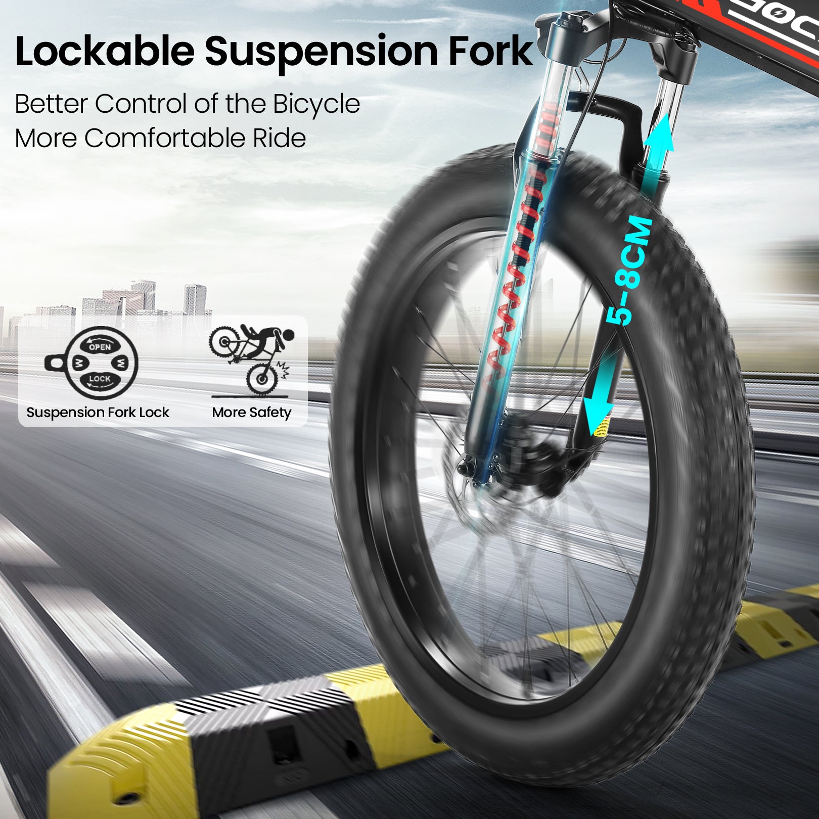 Gocio Ebike 750W Peak, 26"x4" Fat Tire Electric Bike, Full Suspensions, 48V 10.4Ah Foldable Electric Bikes Adult, LCD, 21 Speed, Electric Mountain Bike UL2849