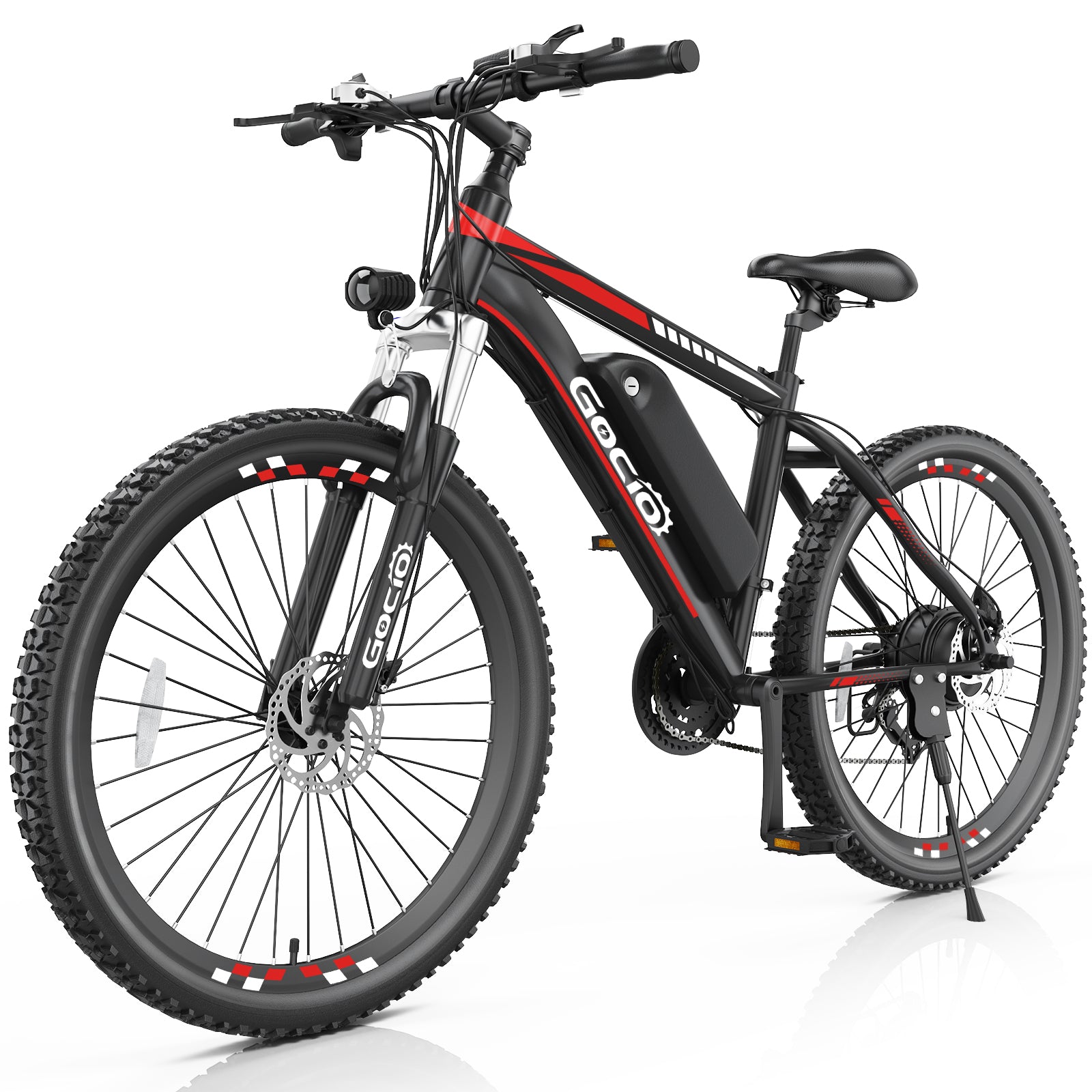 Gocio 500W 26" Electric Bike, 2.1" Electric Mountain Bike for Adults, 499Wh 48V 10.4Ah Battery 19.8MPH 3H Fast Charge Ebike, LCD Display, Lockable Suspension Fork, Shimano 21 Speed UL2849