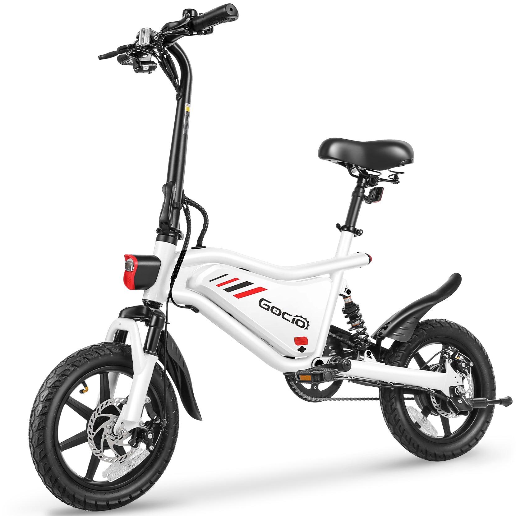 Gocio Ebikes 14"×2.1" Foldable Electric Bicycle for Adults, 550W Peak Commuter E-Bike, 48V 7.8Ah Battery, LCD Dispaly, Electric Bike Small Tire City Ebikes for Women UL2849