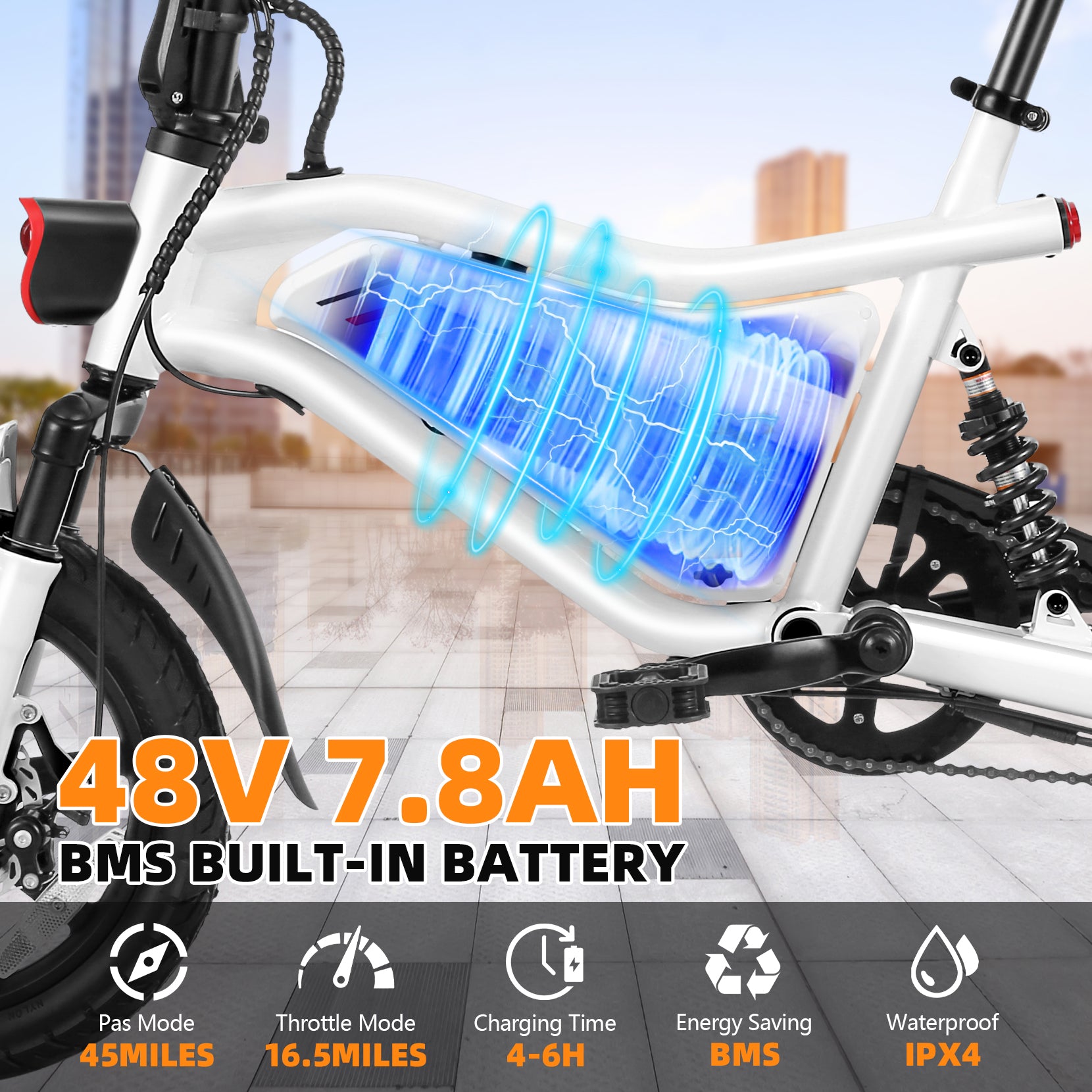 Gocio Ebikes 14"×2.1" Foldable Electric Bicycle for Adults, 550W Peak Commuter E-Bike, 48V 7.8Ah Battery, LCD Dispaly, Electric Bike Small Tire City Ebikes for Women UL2849