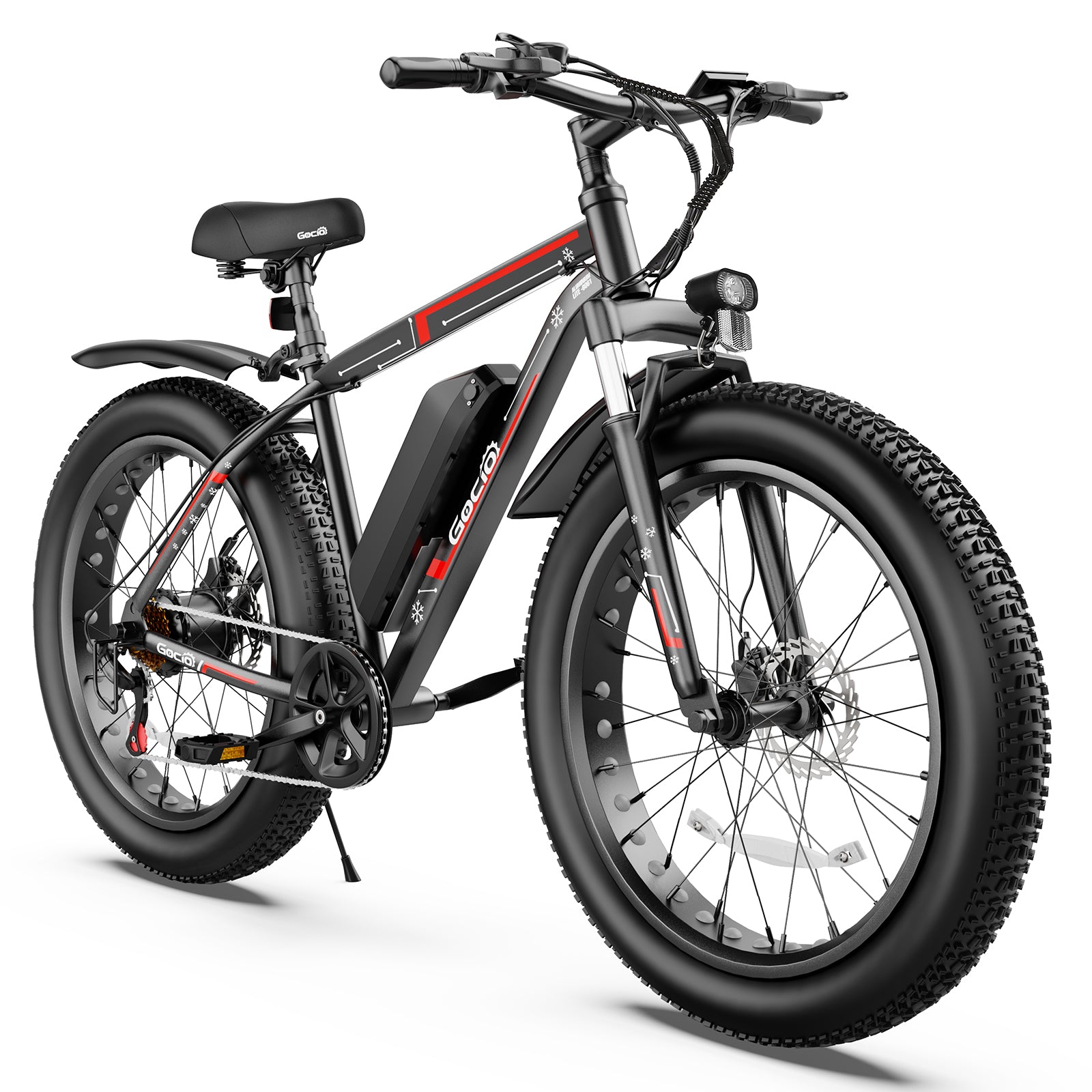 Gocio 26" 4.0 Fat Tire Electric Bike for Adults, 500W Adults E Bike, 48V 13Ah Battery, Max 22Mph Electric Mountain Bike Beach Bicycle Snow Bike Ebike for Men, Professional 7-Speed UL2849