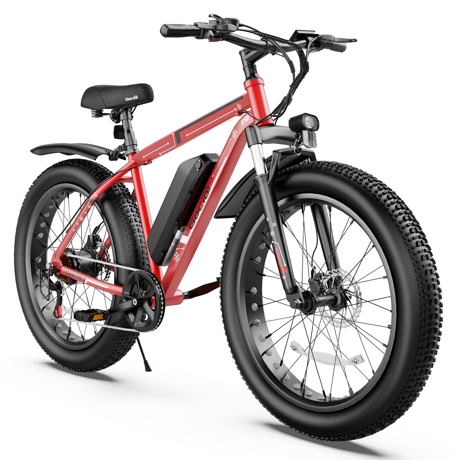 Gocio 26" 4.0 Fat Tire Electric Bike for Adults, 500W Adults E Bike, 48V 13Ah Battery, Max 22Mph Electric Mountain Bike Beach Bicycle Snow Bike Ebike for Men, Professional 7-Speed UL2849