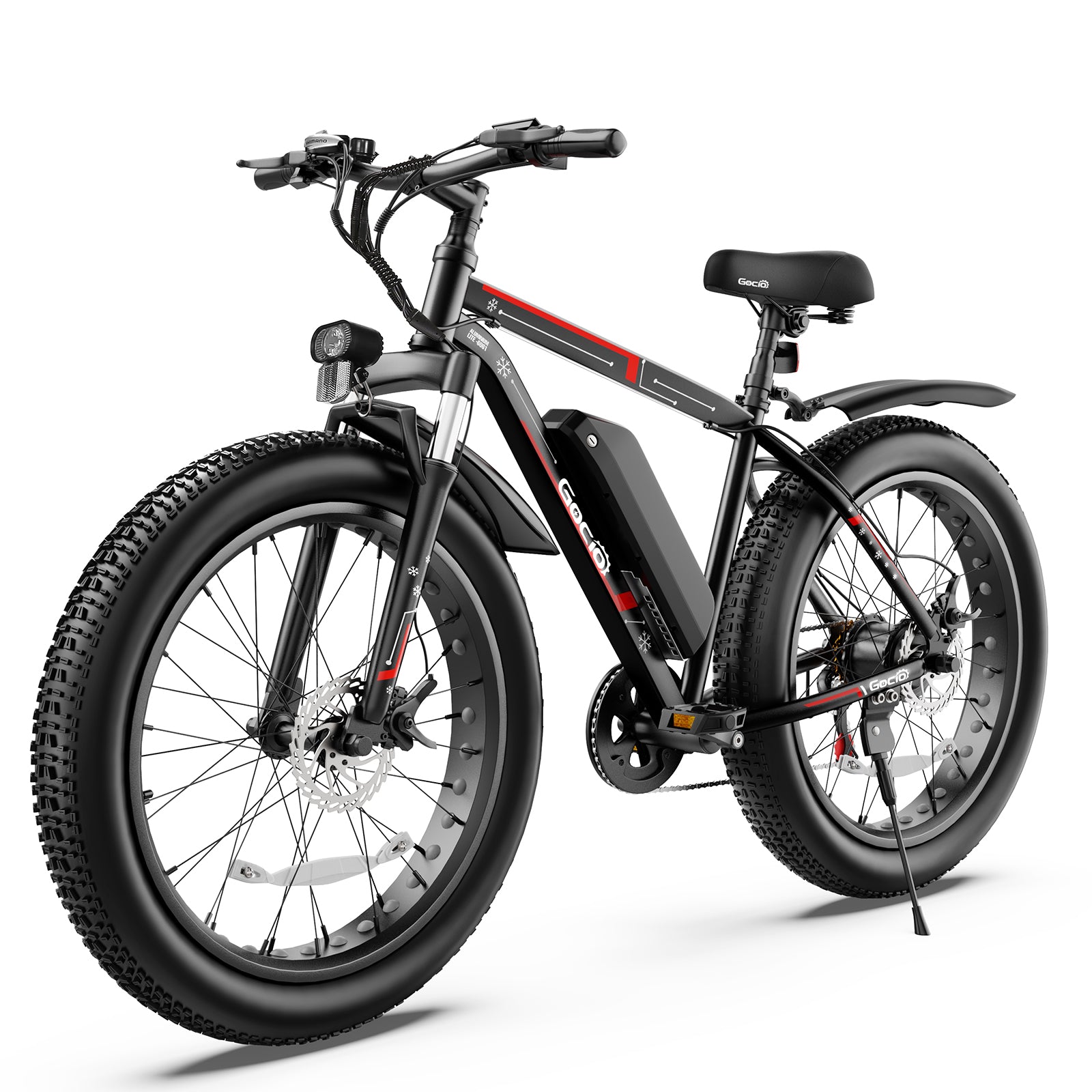 Gocio 26" 4.0 Fat Tire Electric Bike for Adults, 500W Adults E Bike, 48V 13Ah Battery, Max 22Mph Electric Mountain Bike Beach Bicycle Snow Bike Ebike for Men, Professional 7-Speed UL2849