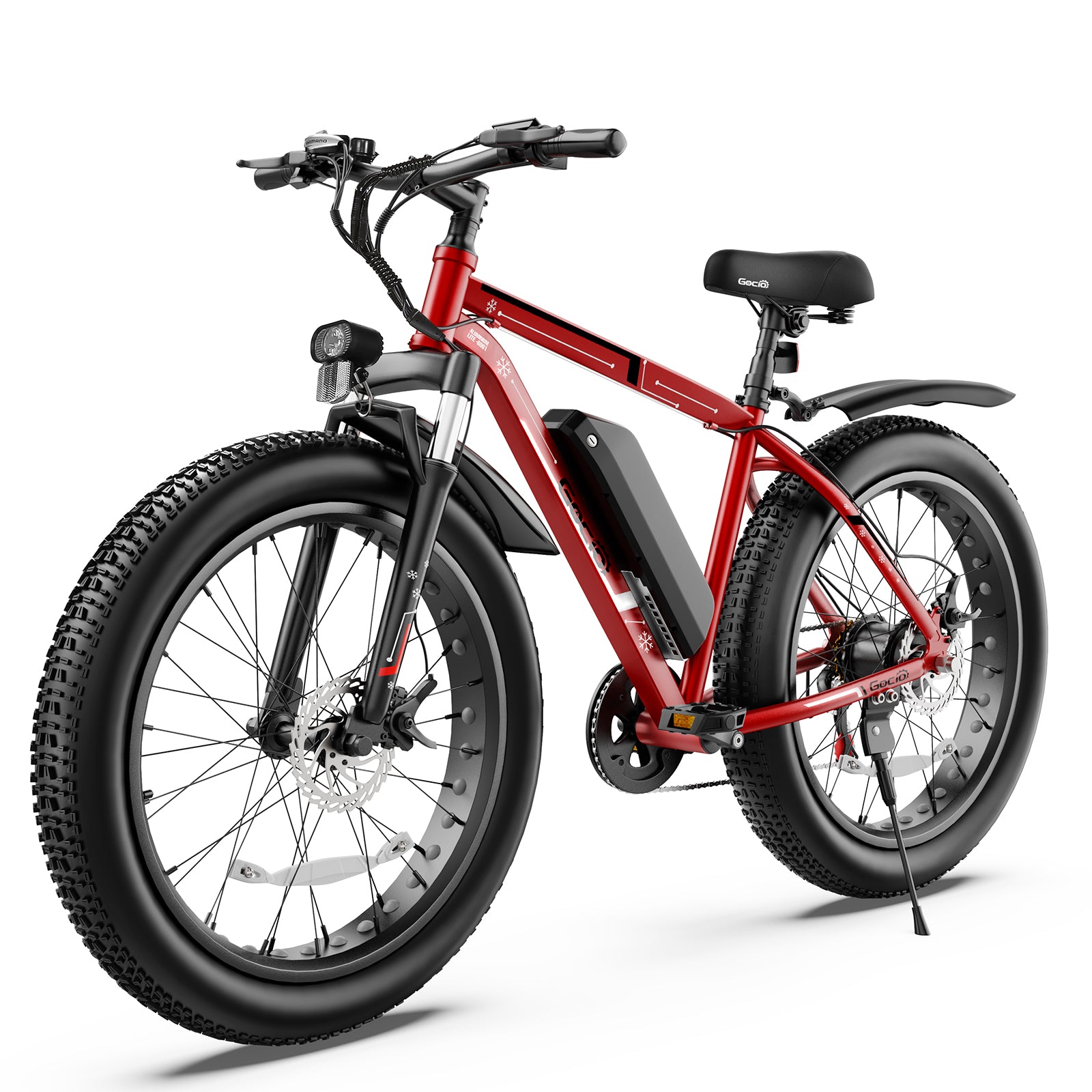 Gocio 26" 4.0 Fat Tire Electric Bike for Adults, 500W Adults E Bike, 48V 13Ah Battery, Max 22Mph Electric Mountain Bike Beach Bicycle Snow Bike Ebike for Men, Professional 7-Speed UL2849